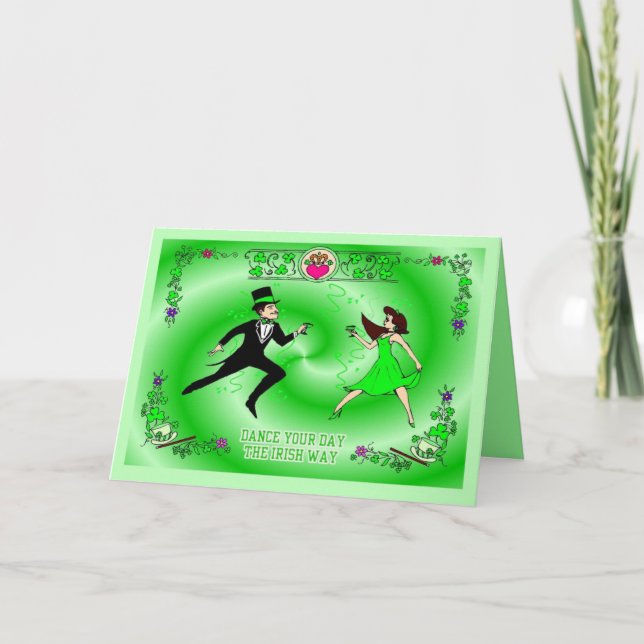 Man and Woman Irish dancing Card (Front)