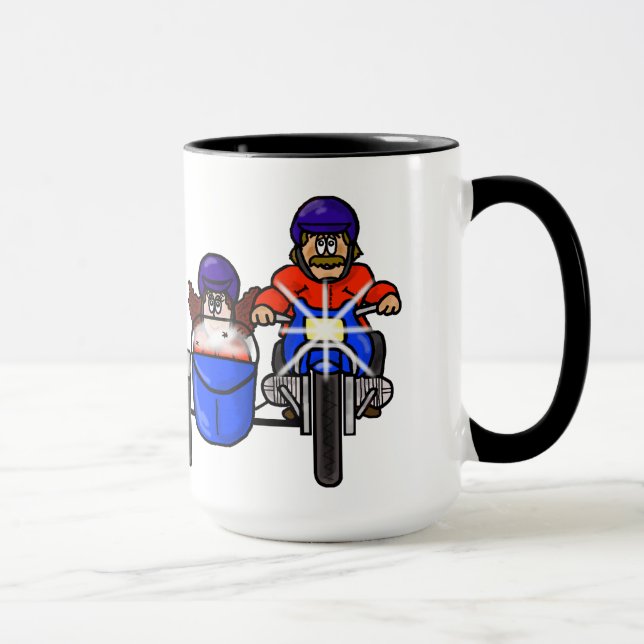 Man and Woman Motorcycle with Side Car Mug (Right)