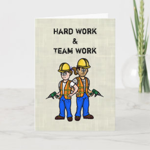 Man and Woman Workers Labour Day Card