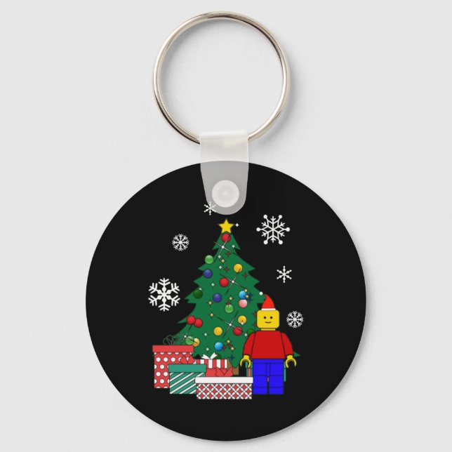 Man Around The Christmas Tree T Shirt  Keychain (Front)