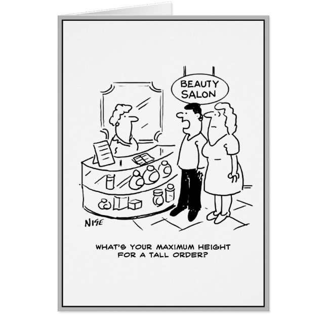 Man asks what is maximum height for tall order. (Front)