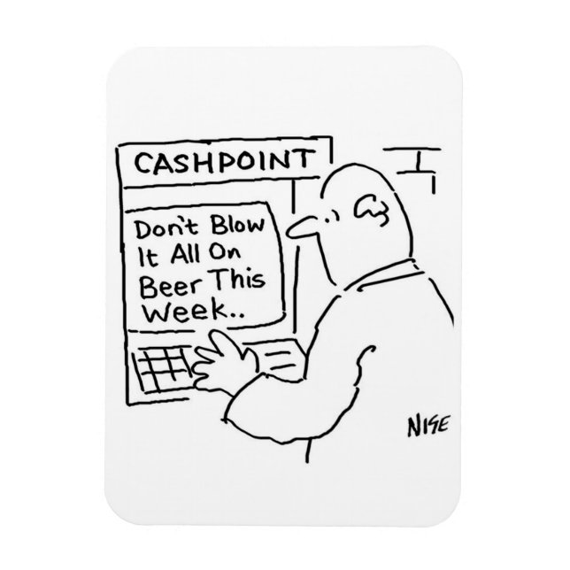 Man at a Cash Machine Magnet (Vertical)