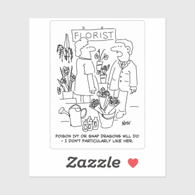 Man at a Florists Cartoon. (Sheet)