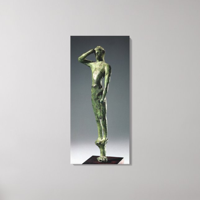 Man at prayer, Archaic Greek bronze sculpture some Canvas Print (Front)