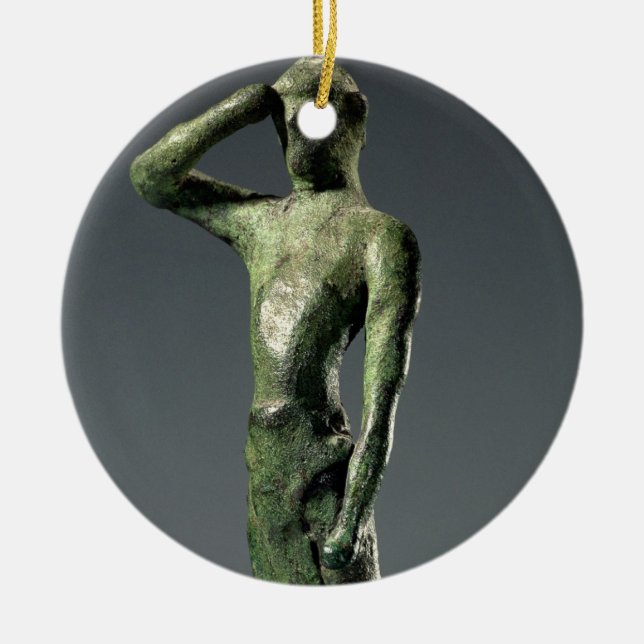 Man at prayer, Archaic Greek bronze sculpture some Ceramic Ornament (Front)