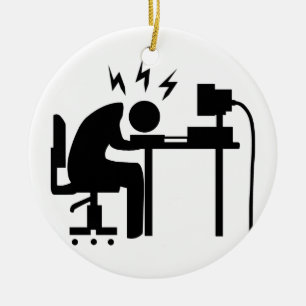Man at Work Ceramic Ornament