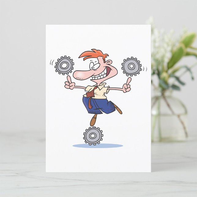 Man Balancing Cogs Invitation (Creator Uploaded)