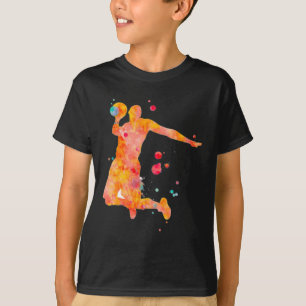 Man Basketball Player Watercolor Painting  T-Shirt