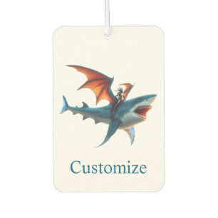 Man-Bat Riding Scary Shark Thunder_Cove Air Freshener