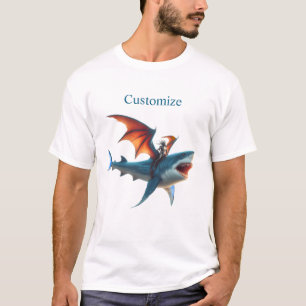 Man-Bat Riding Scary Shark Thunder_Cove T-Shirt