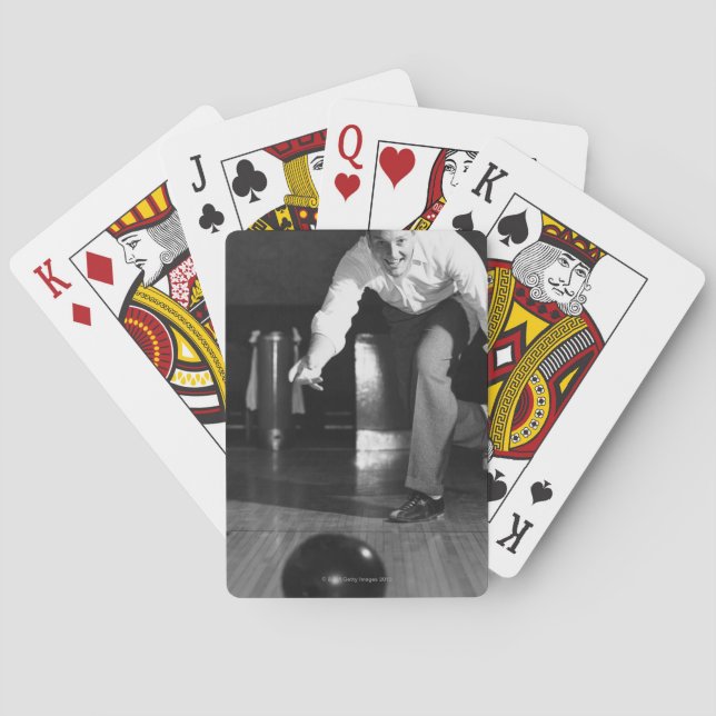 Man Bowling Playing Cards (Back)