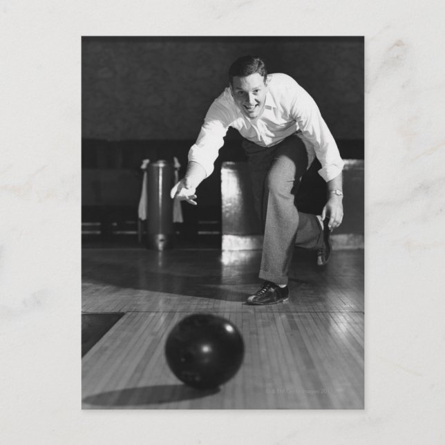Man Bowling Postcard (Front)