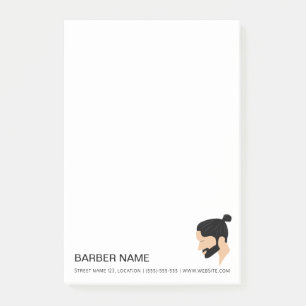 Man Bun Men's Hair Style Design Custom Barber Post-it Notes