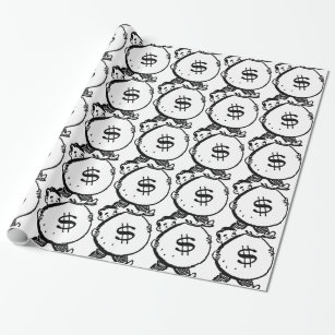 Man Carrying Money Bag Dollar Sign Wrapping Paper