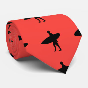 Man Carrying Surfboard Tie