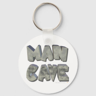 Man Cave 3D Stone Look Letters for Father or Him Keychain