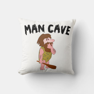 MAN CAVE CAVEMAN PILLOW