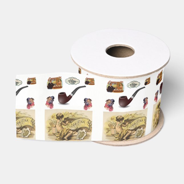 man cave cigar ribbon grosgrain ribbon (Spool)