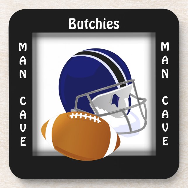 Man Cave CUSTOMIZE  Football Coaster (Front)