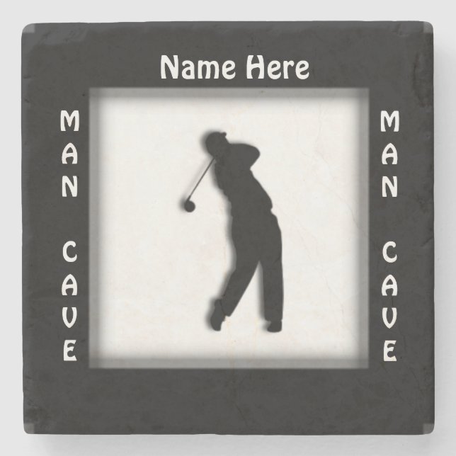 Man Cave CUSTOMIZE  Golf Coaster (Front)