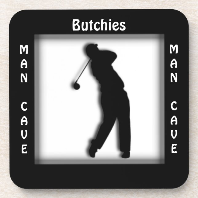 Man Cave CUSTOMIZE  Golf Coaster (Front)