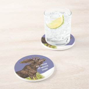 Man Cave Funny No Crying at Moose Camp Coaster