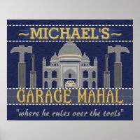 Man Cave Garage Mahal Funny Guy Humour | Custom