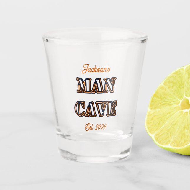Man Cave Gravé Texte Effet Shot Verre Drinkware (Devant)