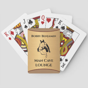 Man Cave Horse Racing Personalize  Playing Cards