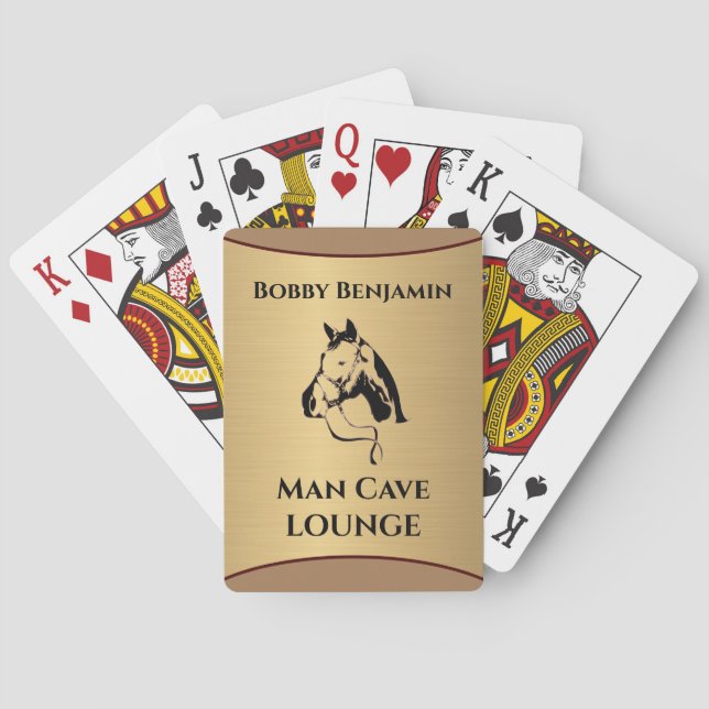 Man Cave Horse Racing Personalize  Playing Cards (Back)