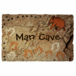 Man Cave - Ice Age Cave Art Photo Sculpture Magnet<br><div class="desc">Painted hand prints and a woolly mammoth as you might find in the interior of a cave. Customizable text reading,  Man Cave" also appears.</div>