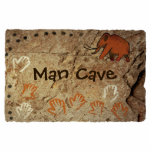 Man Cave - Ice Age Cave Art Photo Sculpture Magnet<br><div class="desc">Painted hand prints and a woolly mammoth as you might find in the interior of a cave. Customizable text reading,  Man Cave" also appears.</div>