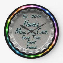 Man Cave Neon Beer Cap Clock! Add NAME & DATE!