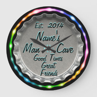 Man Cave Neon Beer Casquette Horloge ! Ajoutez NOM