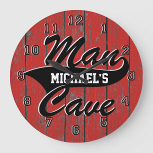Man Cave Personalize Large Clock
