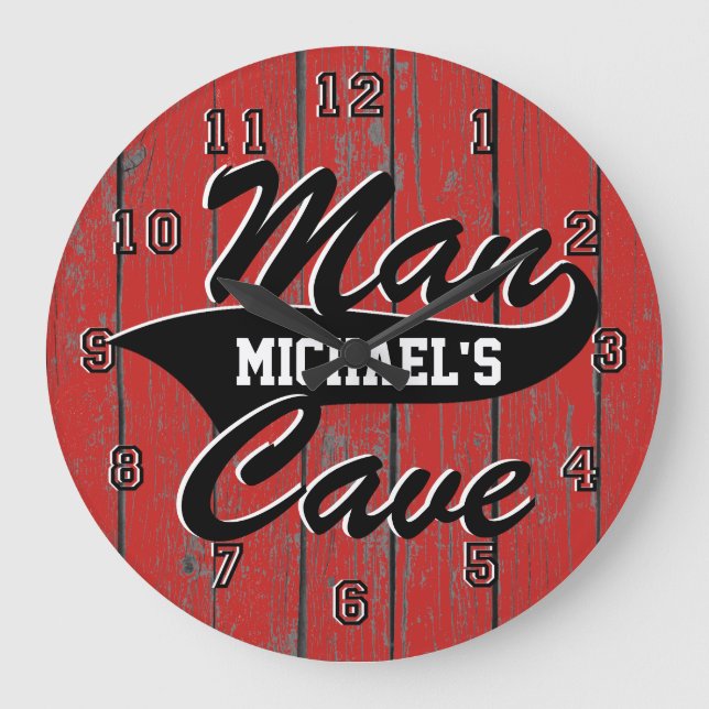 Man Cave Personalize Large Clock (Front)