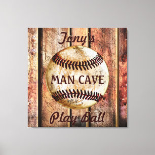 Man Cave Personalized Baseball Wall Art Your Text