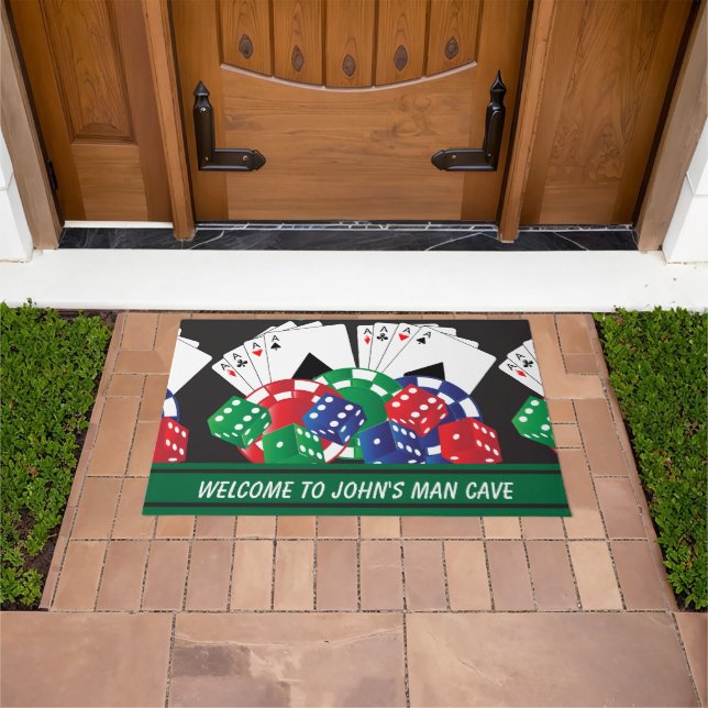 Man Cave Poker Night Doormat (Outdoor)