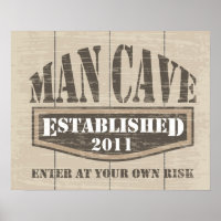 Man Cave Poster - Established 2011