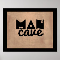 man cave quote poster bold text distressed sepia
