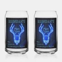 Man Cave Sign Neon Deer Antlers Cool