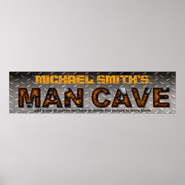 Man Cave Sign Sheet Metal Steel Customized (Front)