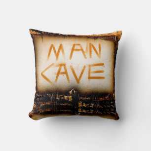 Man Cave Stone Slate Throw Pillow