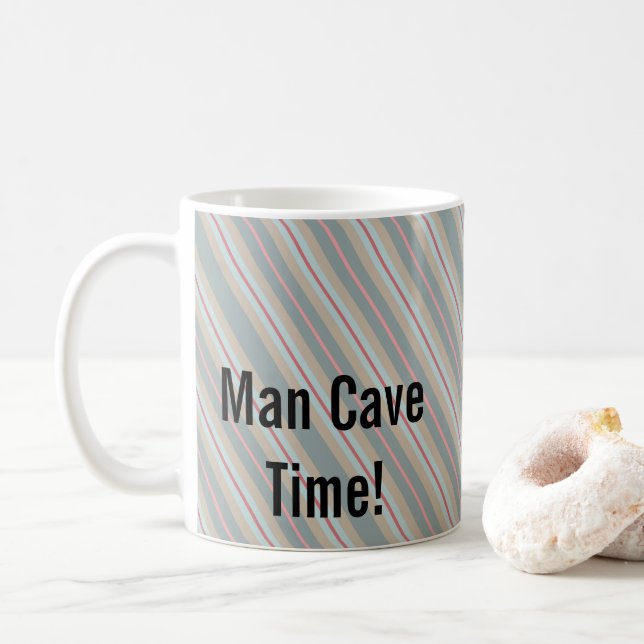 Man Cave Time Stripe Mug (With Donut)