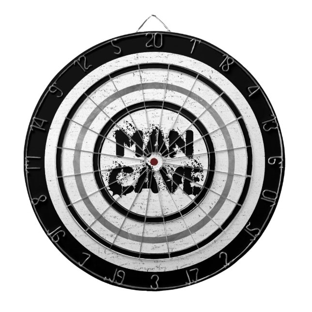 Man Cave White Wood Regulation Cible de flechettes (Devant)