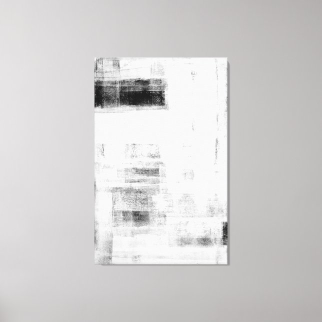 'Man Cave Worthy' Black and White Abstract Art Canvas Print (Front)