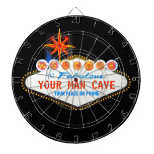 Man Cave Your Garage Famous Sign  Custom Name Dartboard