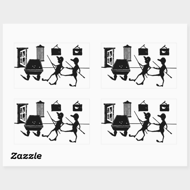 Man Cheating At Pool Billiards Game Art Sticker (Sheet)