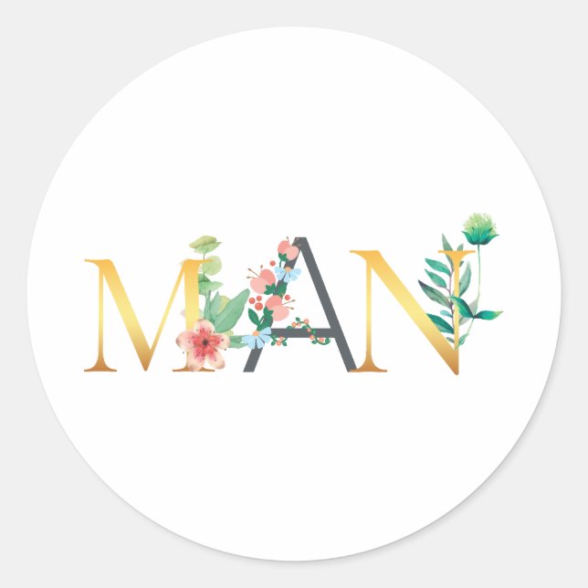 Man Classic Round Sticker (Front)
