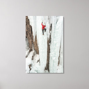 Man climbing ice, Colorado Canvas Print